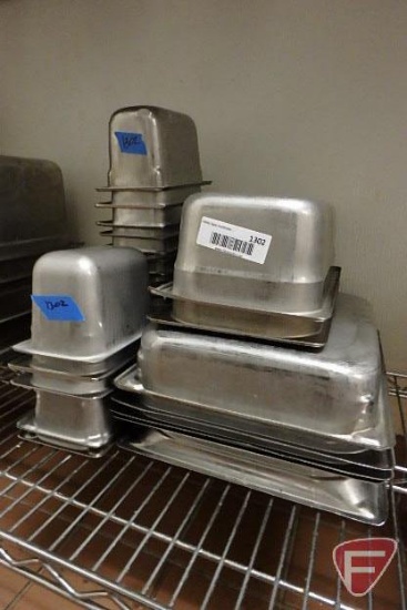 Stainless steel pans, asst. sizes