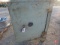 Old metal fireproof safe on casters, no combination