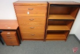 4 drawer cabinet, 3 shelf drop front cabinet