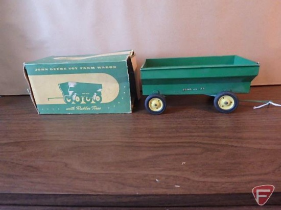 John Deere metal farm wagon with box