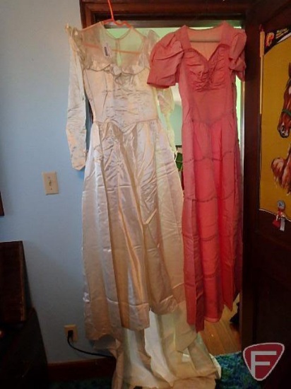 Vintage wedding gown and bridesmaid dress, no tags, both