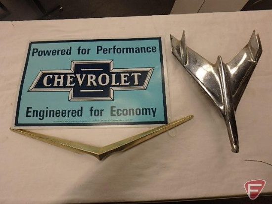 Chevrolet emblems and metal sign advertising, All 3