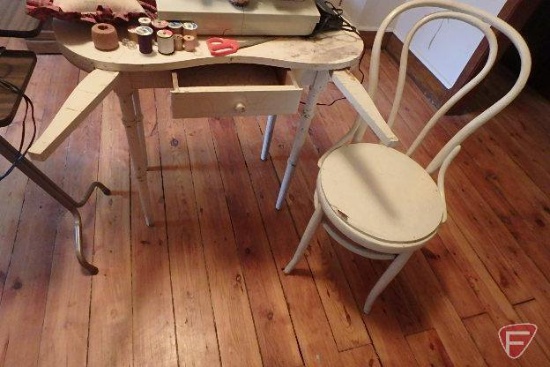 Vintage vanity table with drawer and chair