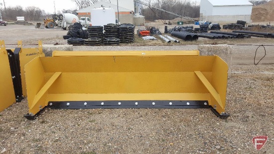 10' heavy duty snow pusher with adjustable 1/4" thick steel blade skid steer attachment plate