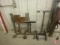 (3) material handling stands and folding work bench