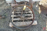 (2) wagon wheels and steel single axle