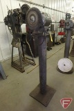 Pedestal grinder with wire wheel