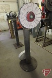 Pedestal grinder with buffing wheel