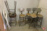 (7) Shop stools and folding chair