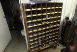 Hardware organizer with hardware: bolts, nuts, washers