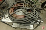 (2) grounding wire clamps, (2) air hoses, and table