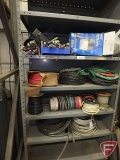 Wire, ready rod, and Regent dusk to dawn outdoor light fixture; contents of lot 9876