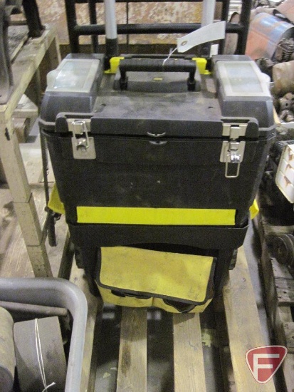 Stacking plastic tool box with engine parts