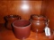 Bean pots, one with lid; and butter crock