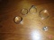 Men's Bristol 14k ring, women's Bristol 14k ring, (2) other rings missing some stones,