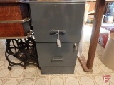 2 drawer metal file cabinet, with key