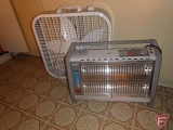 Window fan and Marvin radiant electric heater