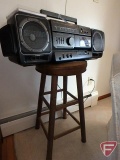 Fisher radio/cassette player and stool