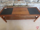 Black walnut coffee table with slate top