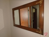 Mirror with wood frame metal trim/decoration