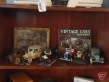 Vintage model cars, some cast or light metal