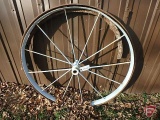 (2) old steel wheels, one missing hub