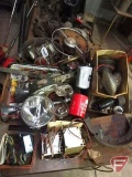 Old auto parts: Ford horn lever, auto horns, mirror extensions, headlights, brakes shoes,