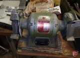 Industrial rated 6in bench grinder, grinding wheels, wire wheel