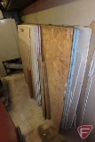 Sheet rock, peg board, plywood sheets, and 4x8 styrofoam insulation
