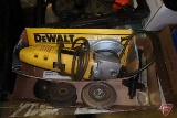 DeWalt electric 4-1/2in grinder, Black & Decker 1/2in drill, and Craftsman circular saw