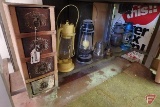 Kerosene lanterns and sewing machine drawers
