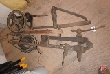 Electric motor, blacksmith vise, and post drill