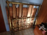 Brass bed frame with rails, 54in across