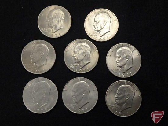1971 Eisenhower $1.00 coins-all 8