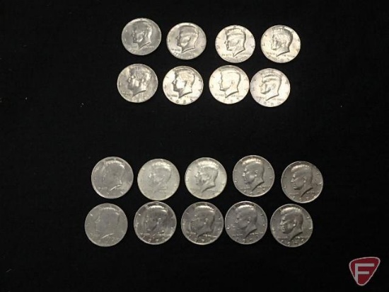 Kennedy half dollar coins; 1970-1994 all 18