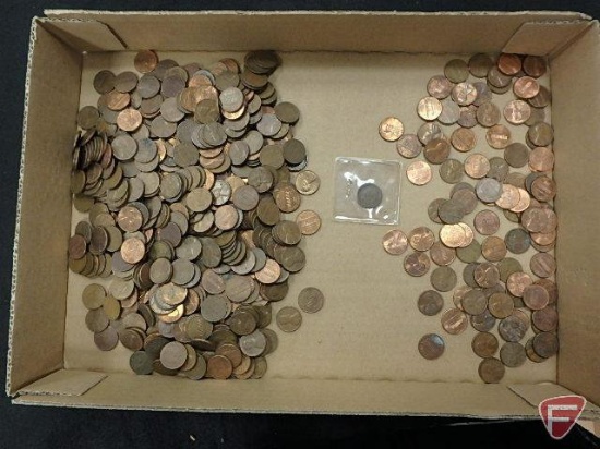 1 1905 Indian head cent and approx. 500 misc pennies