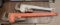 18in pipe wrench and 24in pipe wrench