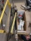 Squares, hammer, pry bar, wire stripping tool w/spare cutting heads