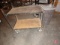 Metal cart with wheels and trash can