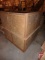 Scrap wire bin, 4x4x4ft, steel frame, 3/4in treated plywood, with barrels (2)