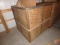 Scrap wire bin, 4x4x4ft, steel frame, 3/4in treated plywood, with barrels (2)