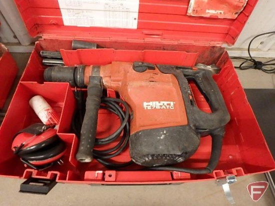 Hilti TE76-ATC hammer drill w/assorted bits, ground rod driver, chipping bits,