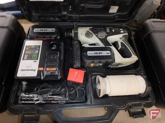 Panasonic EY7880 28.8 volt cordless hammer drill,w/assorted bits