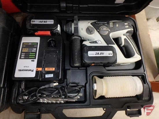 Panasonic EY7880 28.8 volt cordless hammer drill,w/assorted bits