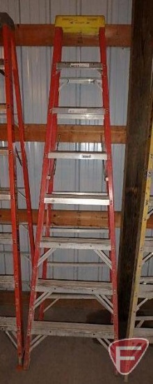 8ft fiberglass step ladder 300lb capacity