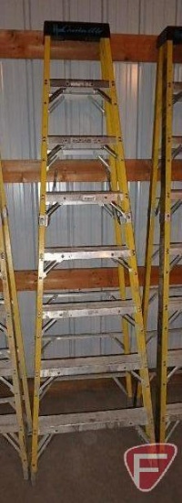 8ft fiberglass step ladder 375lb capacity