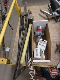 Squares, hammer, pry bar, wire stripping tool w/spare cutting heads
