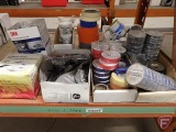 Elec tape, masking tape, compound tape and safety glasses