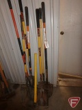 Shovels, rake and mattock
