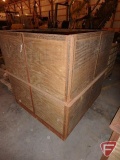 Scrap wire bin, 4x4x4ft, steel frame, 3/4in treated plywood, with barrels (2)